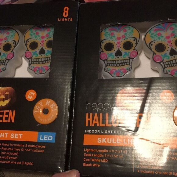 Sugar Skull light set of 16 total indoor use - Picture 2 of 3